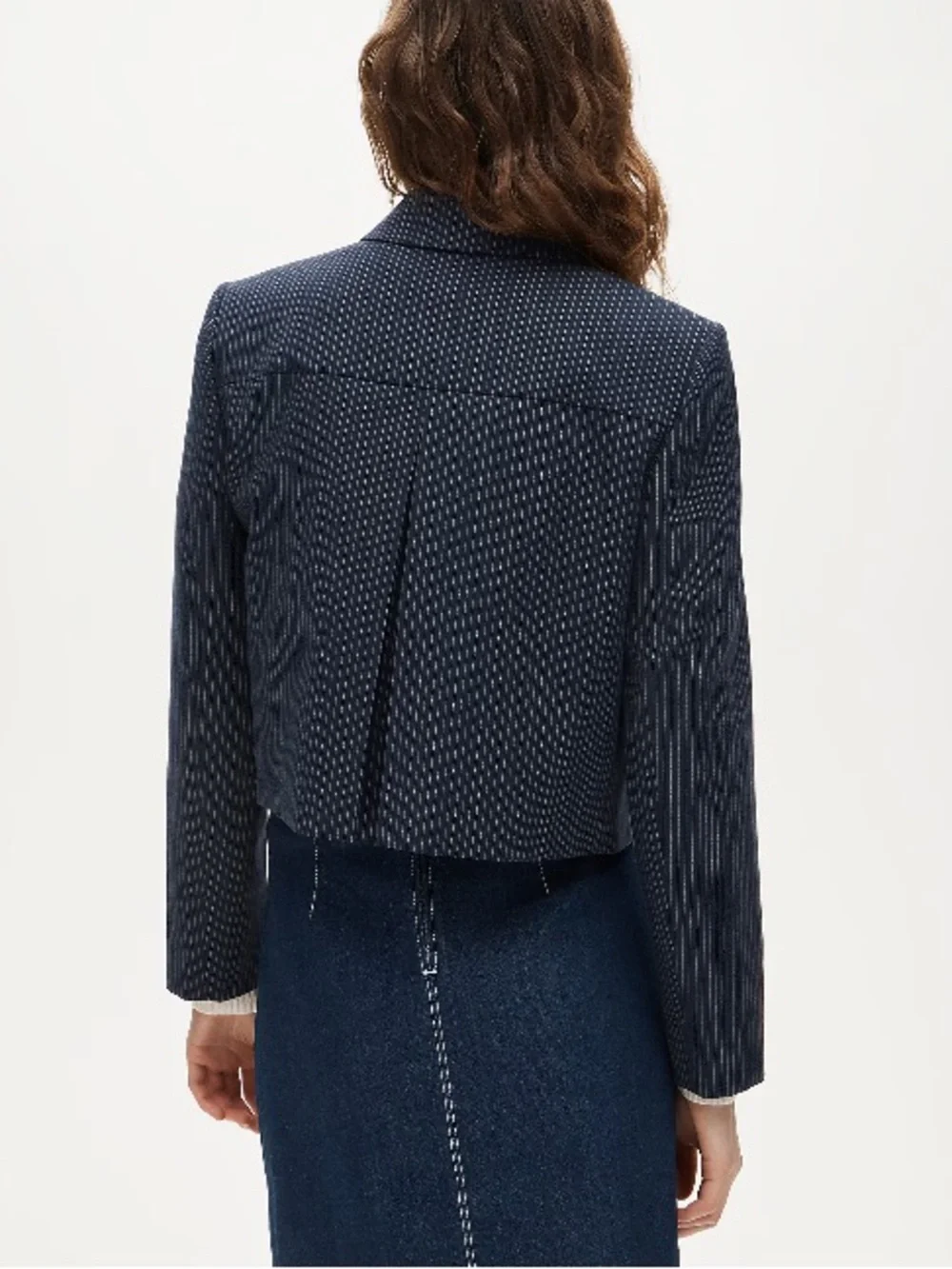 J.Crew Structured jacket in Italian studio wool blend pinstriped CS652